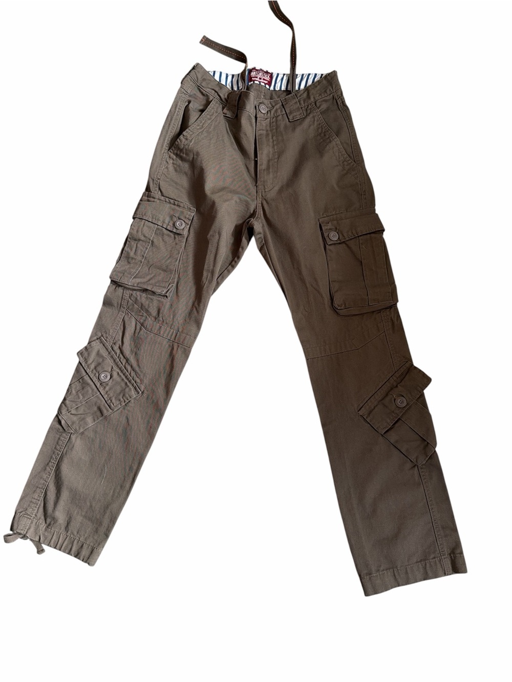 Matchstick Men's Cargo Pants in Brown - Utility Pocket Design